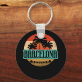 ヴィンテージバルセロナスペイン土産サンセット キーホルダー (正面)