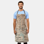 ヴィンテージバルセロナマップ エプロン (着用した状態)