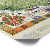 ヴィンテージバルバドスの地図ポスター ポスター (角)