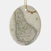 ヴィンテージバルバドスの地図（1758年） セラミックオーナメント (右)