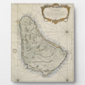 ヴィンテージバルバドスの地図（1758年） フォトプラーク (正面)
