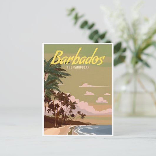 ヴィンテージバルバドスブリジカリブのスタウン ポストカード (スタンド正面)