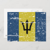 ヴィンテージバルバドス国旗 ポストカード (正面/裏面)