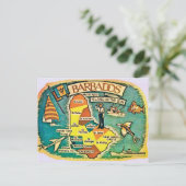 ヴィンテージバルバドス地図はがき ポストカード (スタンド正面)