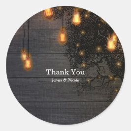 ヴィンテージバルブのストリングライト&ツリー結婚式の引き出物 ラウンドシール