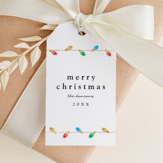 ヴィンテージバルブクリスマスライトギフトラベル ギフトタグ