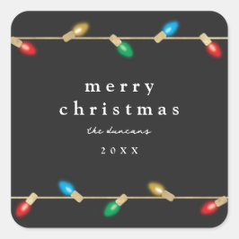 ヴィンテージバルブクリスマスライトギフトラベル スクエアシール