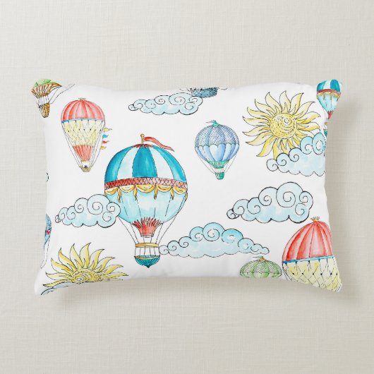 ヴィンテージバルーンお洒落：シームレスな水色。 アクセントクッション (正面)