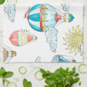 ヴィンテージバルーンお洒落：シームレスな水色。 キッチンタオル (折り畳み)