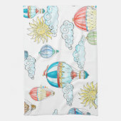 ヴィンテージバルーンお洒落：シームレスな水色。 キッチンタオル (縦)