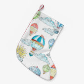 ヴィンテージバルーンお洒落：シームレスな水色。 スモールクリスマスストッキング (正面 (吊り時))
