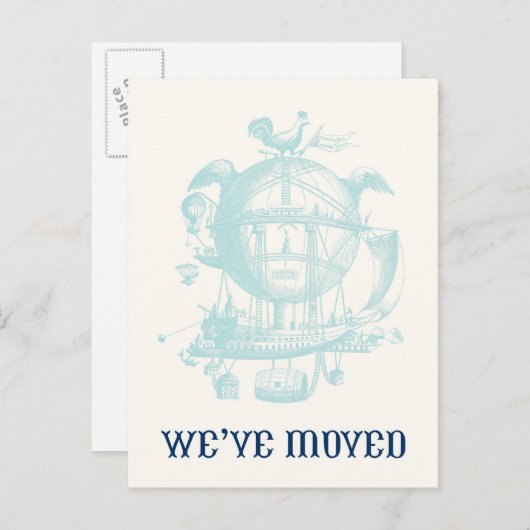 ヴィンテージバルーンの移動告知 案内ポストカード (正面/裏面)