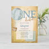 ヴィンテージバルーン1st誕生日招待状 招待状 (スタンド正面)