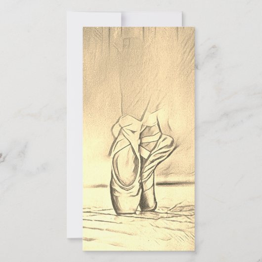 ヴィンテージバレエシューズありがとう先生カード (正面)