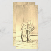 ヴィンテージバレエシューズありがとう先生カード (正面/裏面)