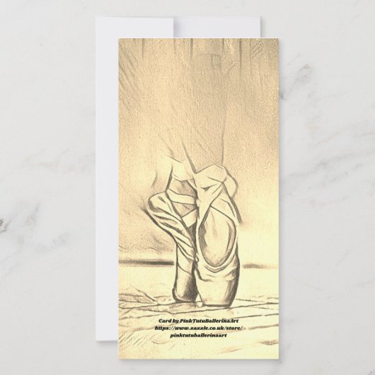 ヴィンテージバレエシューズありがとう先生カード (裏面)