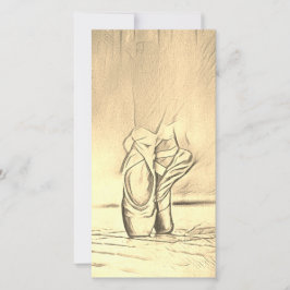 ヴィンテージバレエシューズありがとう先生カード