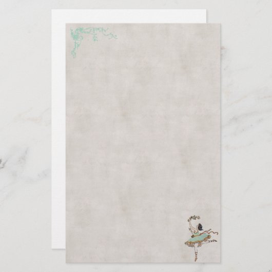 ヴィンテージバレエダンサー文房具 便箋 (正面/裏面)