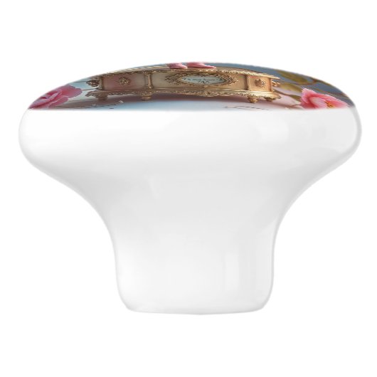 ヴィンテージバレエ人形オンミュージックボックス セラミックノブ (側面)