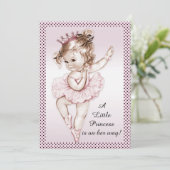 ヴィンテージバレリエレガントナプリンセスベビーシャワー 招待状 (スタンド正面)
