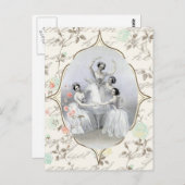 ヴィンテージバレリーナとタイポグラフィ ポストカード (正面/裏面)