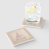 ヴィンテージバレリーナガールインザピンクツツ ストーンコースター (横)