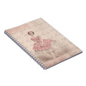 ヴィンテージバレリーナガールインザピンクツツ ノートブック (右側)