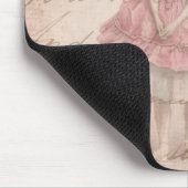 ヴィンテージバレリーナガールインザピンクツツ マウスパッド (コーナー)