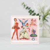 ヴィンテージバレリーナ紙ドールアートカード カード (スタンド正面)