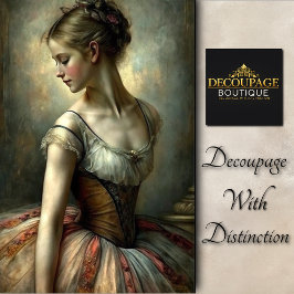 ヴィンテージバレリーナinロマンチックなガウンのデコップページ 薄葉紙