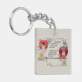 ヴィンテージバレンタインかわいいカラフルアールデコ キーホルダー (正面左)