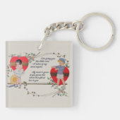 ヴィンテージバレンタインかわいいカラフルアールデコ キーホルダー (裏面)