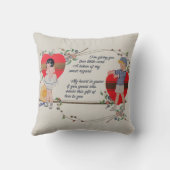 ヴィンテージバレンタインかわいいカラフルアールデコ クッション (裏面)