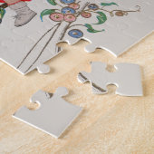 ヴィンテージバレンタインかわいいカラフルアールデコ ジグソーパズル (側面)