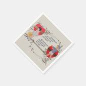 ヴィンテージバレンタインかわいいカラフルアールデコ スタンダードカクテルナプキン (角)