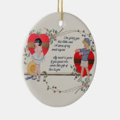 ヴィンテージバレンタインかわいいカラフルアールデコ セラミックオーナメント (右)