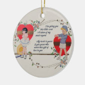 ヴィンテージバレンタインかわいいカラフルアールデコ セラミックオーナメント (左)