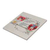 ヴィンテージバレンタインかわいいカラフルアールデコ タイル (側面)