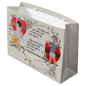 ヴィンテージバレンタインかわいいカラフルアールデコ ラージペーパーバッグ (裏面アングル)