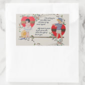 ヴィンテージバレンタインかわいいカラフルアールデコ 長方形シール (バッグ)