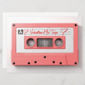 ヴィンテージバレンタインのオーディオカセットミックステープ シーズンカード (正面/裏面)