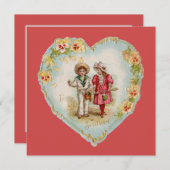 ヴィンテージバレンタインのカップルの愛 シーズンカード (正面/裏面)