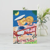 ヴィンテージバレンタインのカップル私はあなたを愛している シーズンカード (スタンド正面)