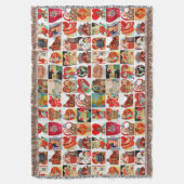 ヴィンテージバレンタインのカードのレトロ投げ毛布 スローブランケット (正面縦)