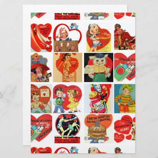 ヴィンテージバレンタインのカードのレトロ招待状 招待状 (正面/裏面)