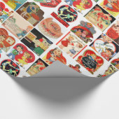 ヴィンテージバレンタインのデイカードレトロレッド紙 ラッピングペーパー (角)