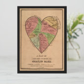 ヴィンテージバレンタインのハートの地図 カード (スタンド正面)