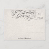 ヴィンテージバレンタインのラブレターと花 シーズンポストカード (裏面)
