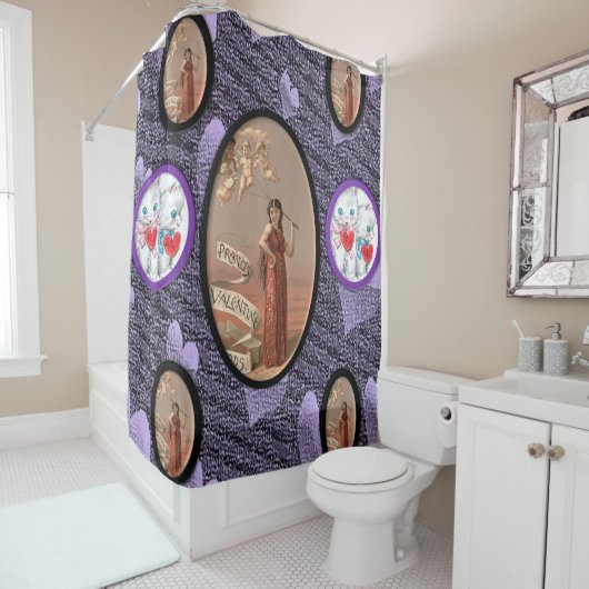 ヴィンテージバレンタインのレディーショーカーテン シャワーカーテン (インサイチュ)