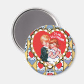 ヴィンテージバレンタインの三角形とハート マグネット (正面/裏面)